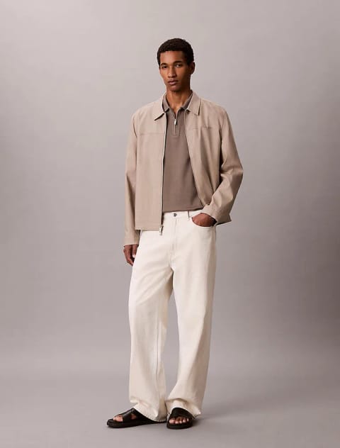 تیشرت پولو زیپ‌دار سوپیمای مردانه Calvin Klein