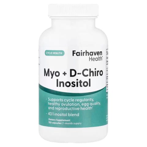 Fairhaven Health Myo + D-Chiro Inositol Cycle Health 40:1 Inositol Blend 120 Capsules