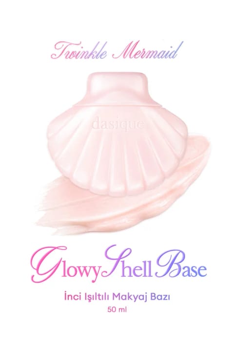 dasique بیس درخشان صدفی با جلوه مروارید صورتی و مرطوبکنندگی Glowy Shell Base