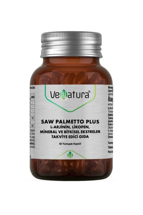VeNatura Saw Palmetto Plus L-Arjinin Likopen Mineral و عصاره‌های گیاهی 60 کپسول