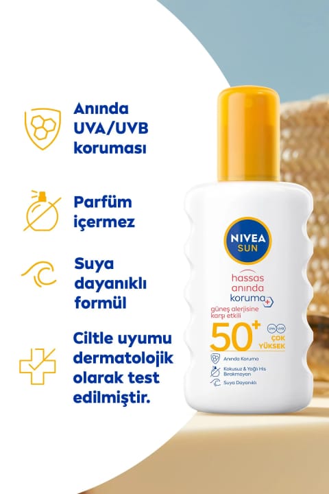 NIVEA SUN اسپری محافظت فوری پوست حساس SPF 50+ 200ml