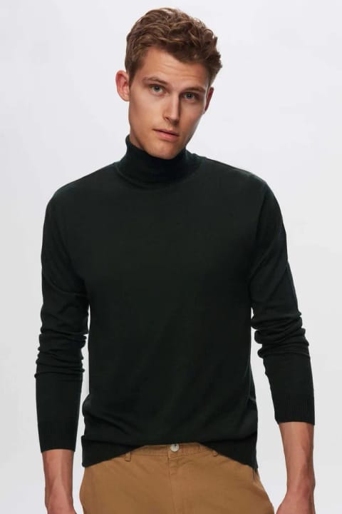 D'S Damat Regular Fit نظامی یقه اسکی تریکو پنبهای