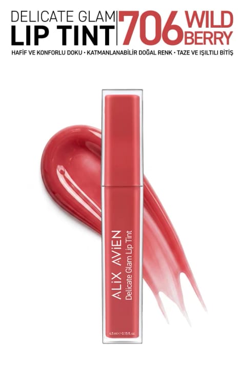 Alix Avien تینت لب بر پایه آب با فینیش براق - Delicate Glam Lip Tint 706 W...
