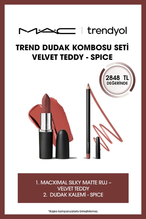 ست ترکیبی رژ لب M.A.C Trend Velvet Teddy - Spice