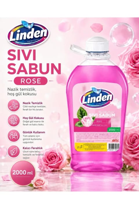 Linden مایع دستشویی رز 2000 میلیلیتر