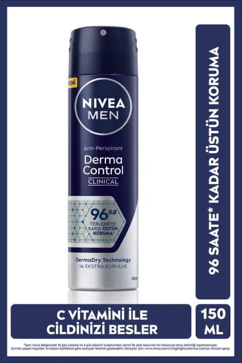 NIVEA MEN دئودورانت اسپری درما کنترل کلینیکال ۱۵۰ میلیلیتر