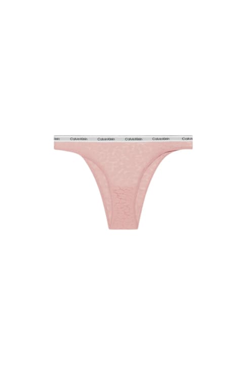 شورتک پودری Calvin Klein زنانه با نوار کشی و لوگوی برند مناسب استفاده روزمره