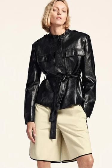 Zara ZW Collection ژاکت چرم‌نما