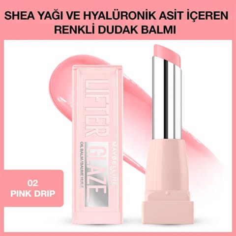 Maybelline New York Lifter Glaze بالم لب رنگی حاوی Shea Oil و Hyaluronic Acid 02 Pink Drip
