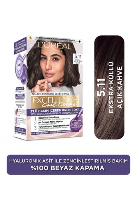 L'Oreal Paris Excellence Cool Creme رنگ مو - 6.11 — 5 Acik Kahve