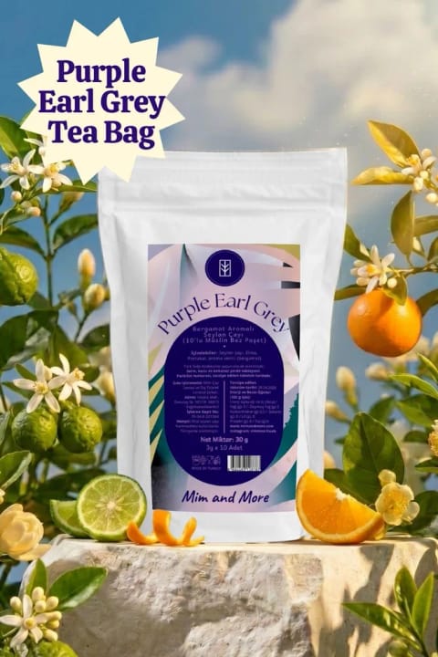 Mim and More Purple Earl Grey ماسلین چای کیسه‌ای ۱۰ عددی