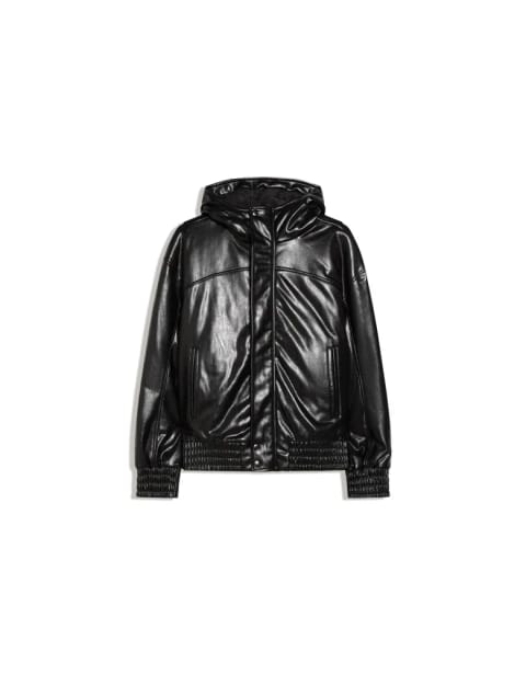 Bershka کاپشن هودی طرح چرم