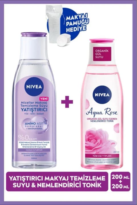 NIVEA تسکیندهنده میسلار واتر پاککننده آرایش ۲۰۰ml و تونیک مرطوبکننده