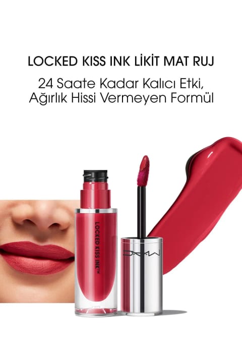 رژ لب مایع مات ۲۴ ساعته M.A.C Locked Kiss Ink - Most Curious - ۴ml