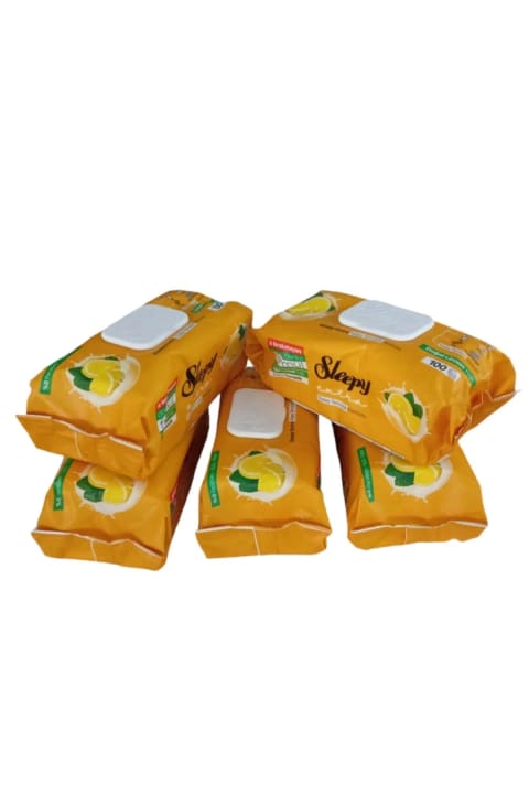 Sleepy دستمال تمیزکننده سطوح با عصاره لیمو 5×100 برگ