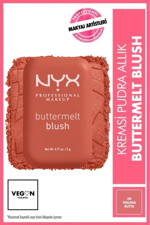 NYX Professional Makeup Buttermelt Blush کرمی صورتی پودر رژگونه - 09 Feelin...