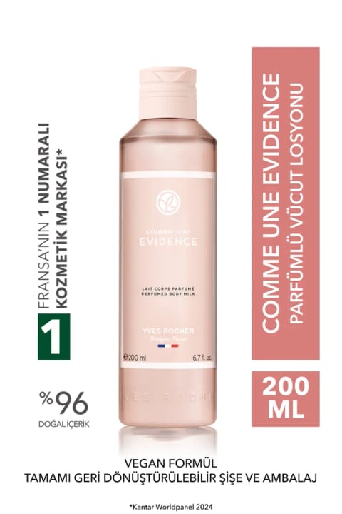 Yves Rocher Comme Une Evidence لوسیون بدن زنانه معطر ۲۰۰ میلیلیتر - رایحه غنی