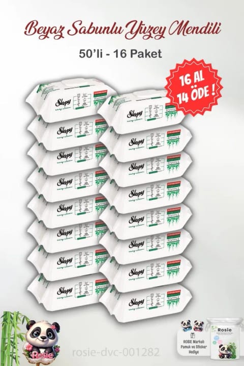 Sleepy Easy Clean 50'li سطح پاککن و ROSIE پنبه پاککن نوزاد 60 عددی