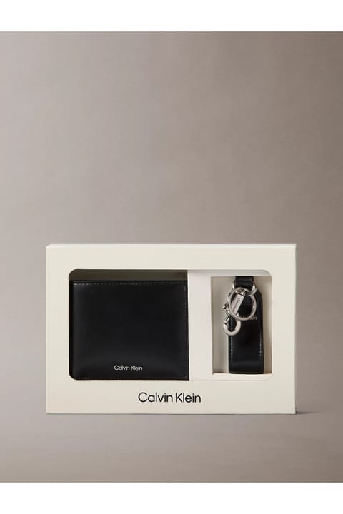 ست کیف پول و جاکلیدی مردانه Calvin Klein با لوگو، طرح شیک، مشکی