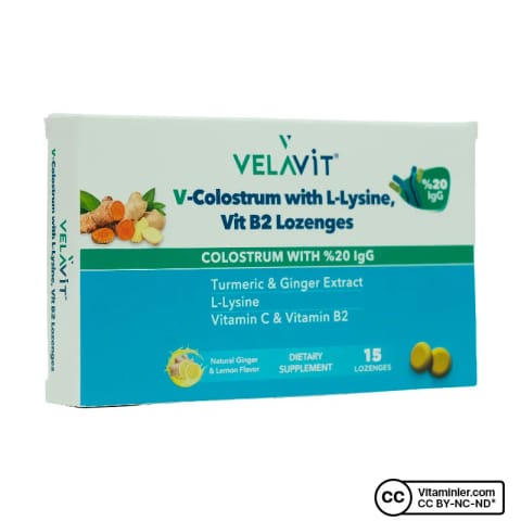 Velavit V-Colostrum with L-Lysine + Vit B2 پاستیل ۱۵ عددی