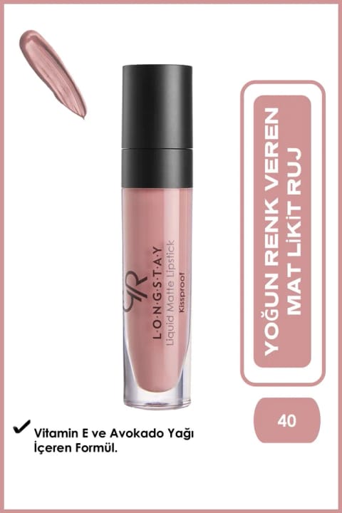 رژ لب مایع مات ماندگار Golden Rose Longstay شماره 40 - بدون پخششدگی