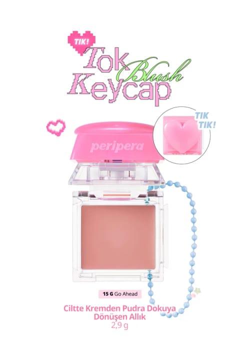 PERIPERA رژگونه تبدیل شونده از کرم به پودر Tok Blush Keycap (15 Go Ahead)