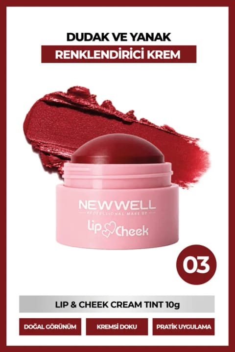New Well کرم تینت لب و گونه شماره 03 حجم 10 گرم