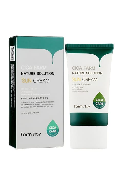 کرم ضد آفتاب آرام‌بخش و ضد چین و چروک Cica Farm Farmstay SPF50+ 50 گرم