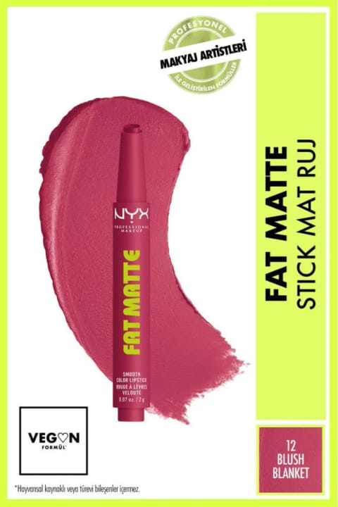 رژ لب مات مرطوبکننده NYX Professional Makeup Fat Matte - 12 Blush Blanket