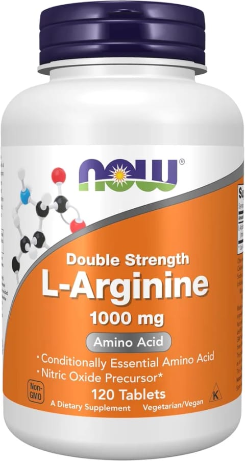 NOW Foods ال-آرژنین Double Strength 1,000 mg اکسید نیتریک آمینو اسید 120 قرص