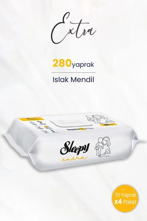 دستمال مرطوب اکسترا Sleepy 70 عددی × 4 (280 برگ)