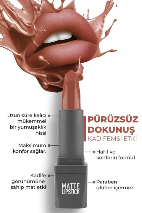 Alix Avien رژ لب مات مخملی بلندمدت با رنگ دهی غلیظ و مرطوب‌کننده — 406 Soft Terracott
