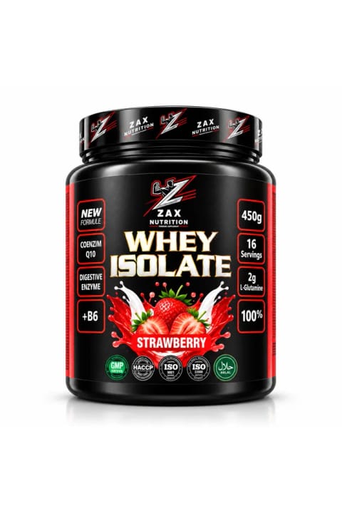 مکمل Whey Isolate طعم توتفرنگی zax nutrition 450 گرم (حاوی Vitamin B6)
