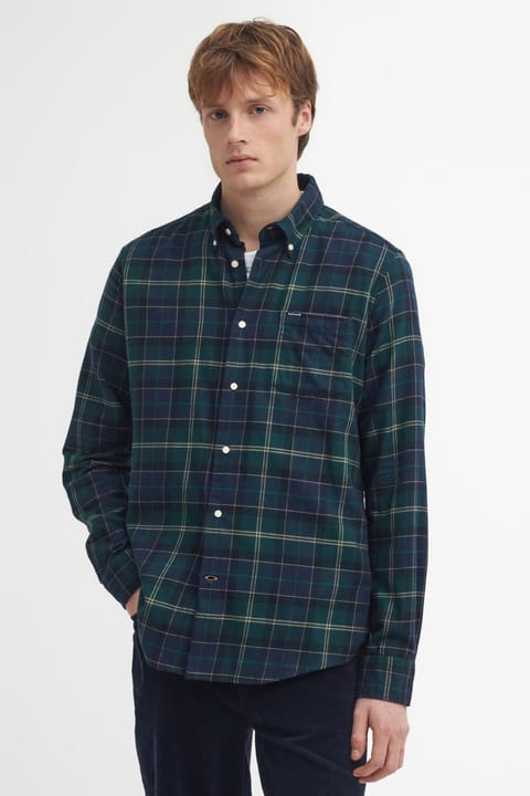 پیراهن باربور مدل Fortrose Tailored Tartan طرح Green Loch Tartan کد TN23