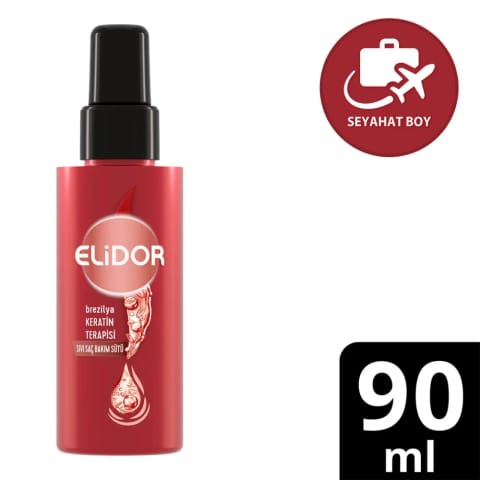 Elidor برزیل کراتین تراپی شامپو شیر مراقبت از مو سایز مسافرتی 90 میلیلیتر