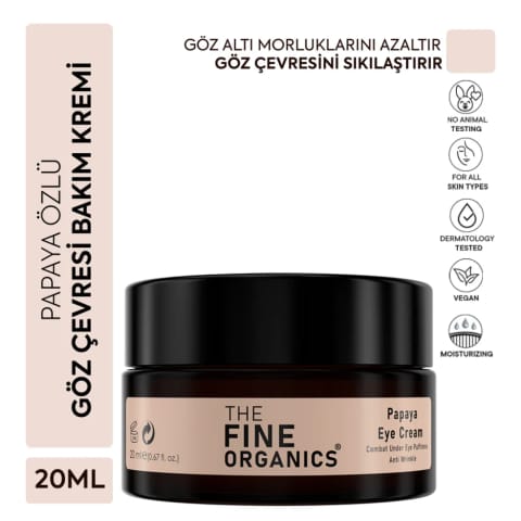 The Fine Organics کرم مراقبت دور چشم ضد چروک و پف با عصاره پاپایا ۲۰ میلیلیتر