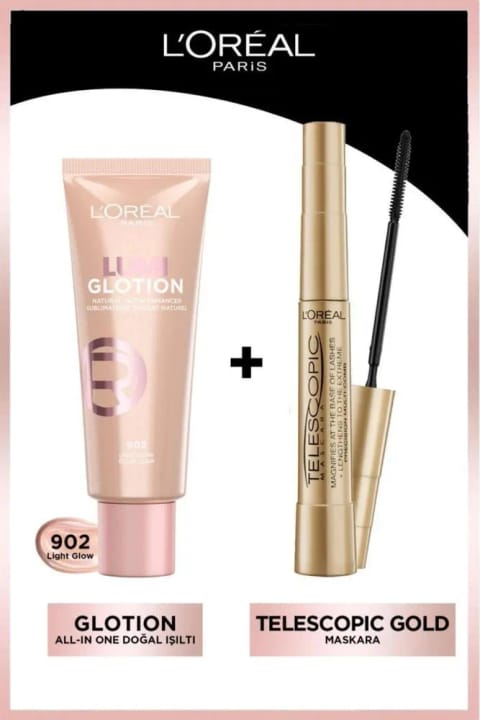 L'Oreal Paris Telescopic Maskara & Glotion All-in-one طبیعی درخشش 902