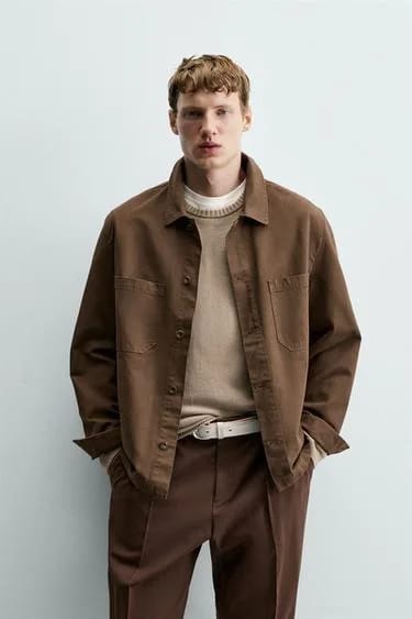 Zara Canvas اورشرت Regular Fit