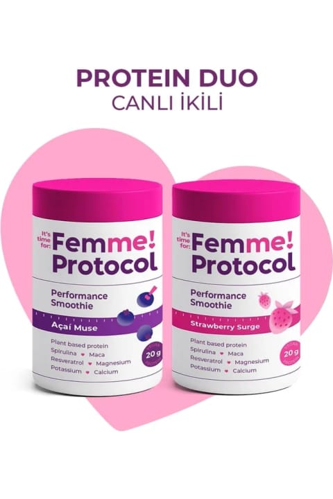 Femme Protocol Protein Duo Canlı İkili: Acai Muse + Strawberry Surge