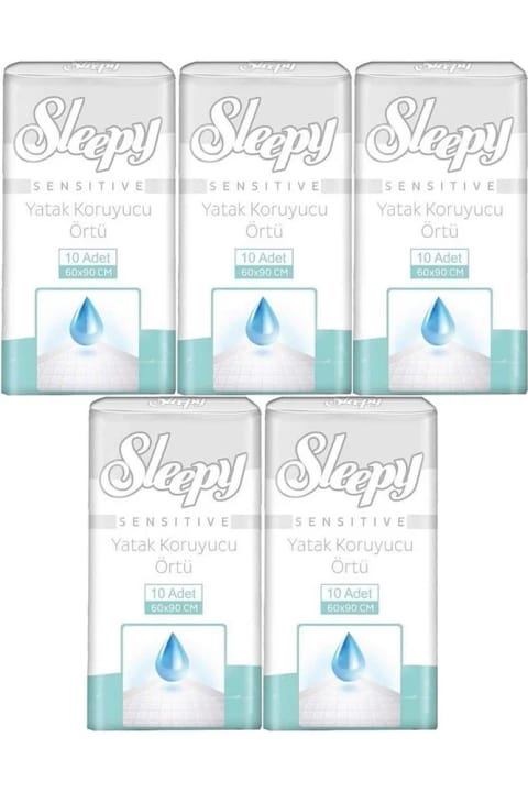 Sleepy محافظ بزرگسال تشک 60×90 سانتی‌متر 50 عددی (5 بسته 10 عددی)