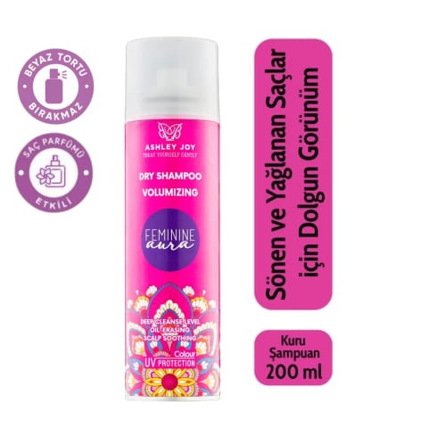 Ashley Joy Feminine Aura شامپوی خشک حجم‌دهنده با رایحه عطر مو ۲۰۰ میلی‌لیتر