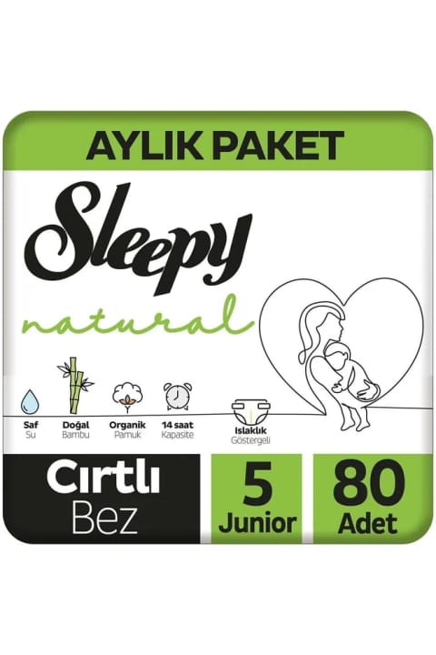 Sleepy Natural پوشک کودک سایز ۵ جونیور ۸۰ عددی