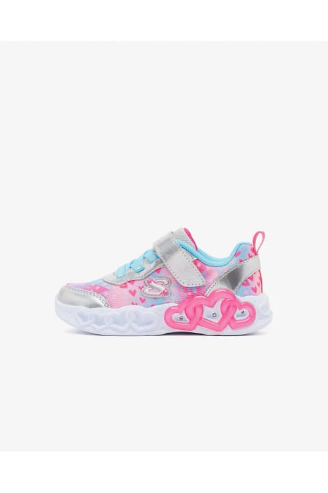 SKECHERS INFINITE HEART LIGHTS - HEART JEWELS کفش اسپرت چراغدار طوسی دختر بچه