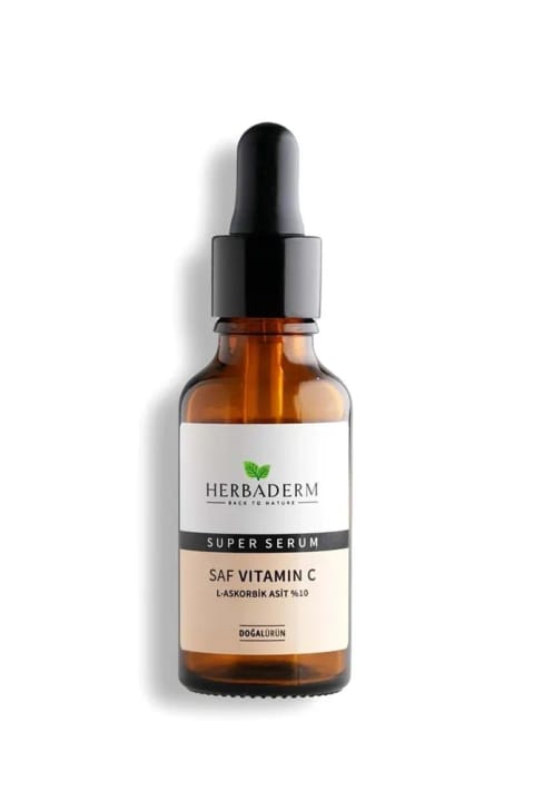 Herbaderm سرم صورت روشن‌کننده و یکدست‌کننده رنگ پوست با Vitamin C 30 میلی‌لیتر %10 Ascorb...