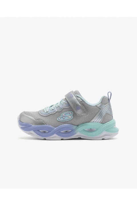 کفش ورزشی دخترانه SKECHERS TWISTY GLOW مدل 303717L SMLT با چراغ، رنگ خاکستری