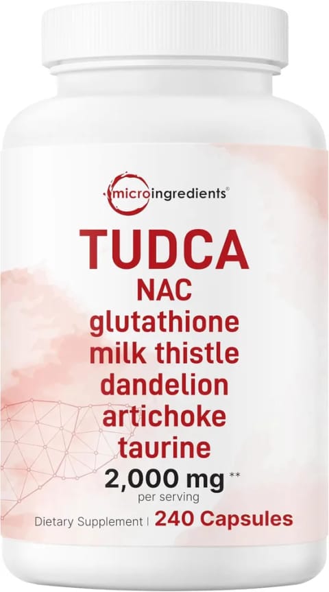 Micro Ingredients TUDCA Bile Salts 7 in 1 N-Acetyl-L-Cysteine NAC Milk Thistle Glutathione Dandelion & Artichoke 2,000mg 240 Caps