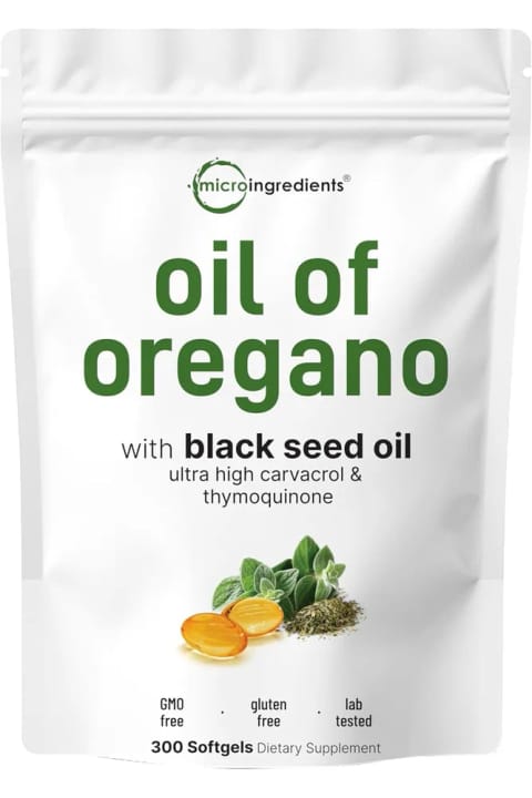 Micro ingredients Oil of Oregano Softgels، ۳۰۰ عدد سافت‌جل، ساخت USA