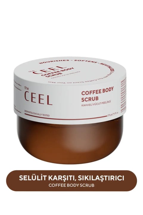 The Ceel ضد سلولیت، سفتکننده و رفعکننده موهای زیر پوستی (اسکراب قهوه)