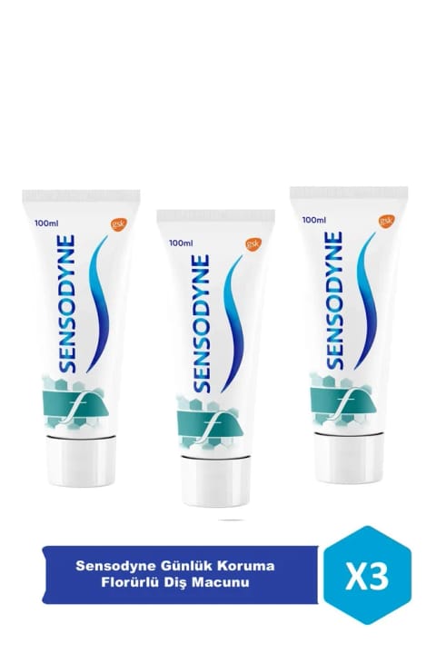 Sensodyne محافظت روزانه خمیردندان فلوراید دار ۳ عددی