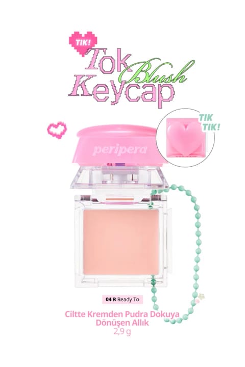 PERIPERA رژگونه تغییر بافت از کرم به پودر Tok Blush Keycap (04 Ready...
